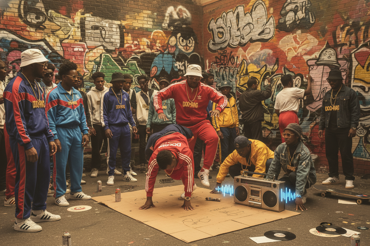 1980s hiphop street scene